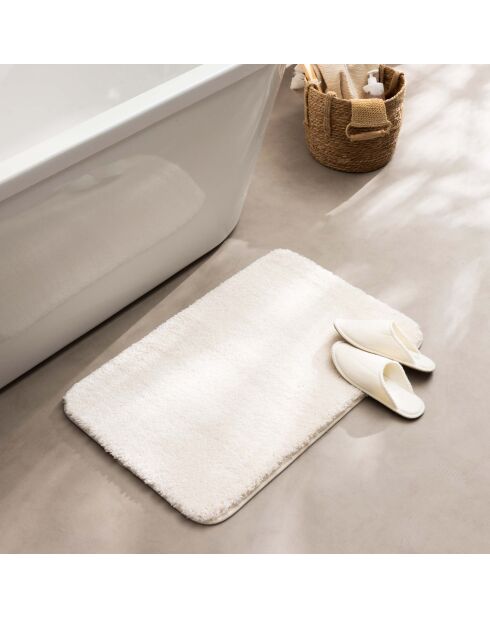 Tapis de bain microfibre unie Mael naturel - 50x80 cm