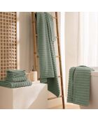Serviette de toilette en coton, éponge unie Maya sauge - 50x90 cm