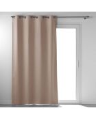 Occultiss Ösenvorhang, Chambray, Verdunkelung, einfarbig, haselnussbraun, 135 x 260 cm