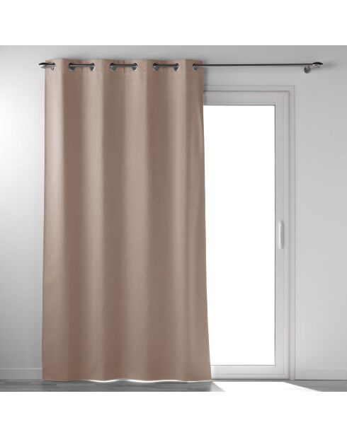 Occultiss Ösenvorhang, Chambray, Verdunkelung, einfarbig, haselnussbraun, 135 x 260 cm