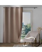 Occultiss Ösenvorhang, Chambray, Verdunkelung, einfarbig, haselnussbraun, 135 x 260 cm