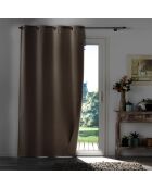 Occultiss Ösenvorhang, Chambray, Verdunkelung, einfarbig, haselnussbraun, 135 x 260 cm