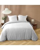 Liam Bettbezug-Set, schlicht gewaschen, aus Mikrofaser, Weiß