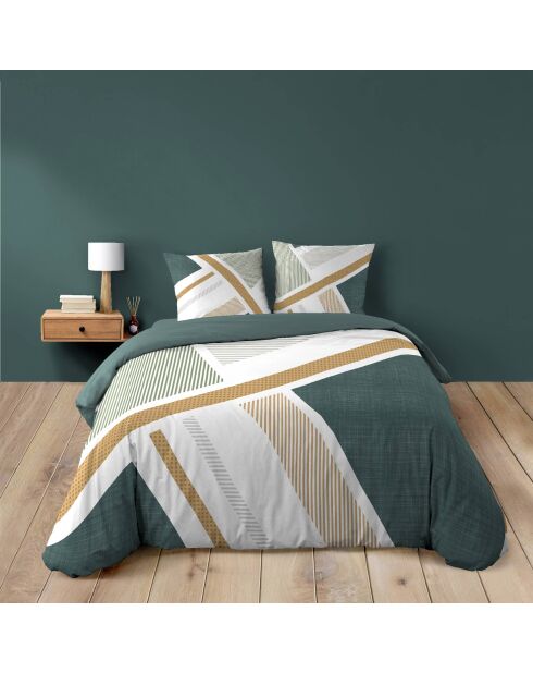 Parure housse de couette Zephyr verte
