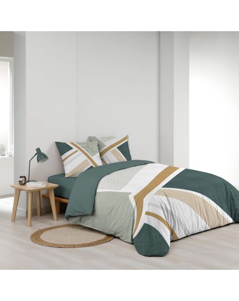 Parure housse de couette Zephyr verte