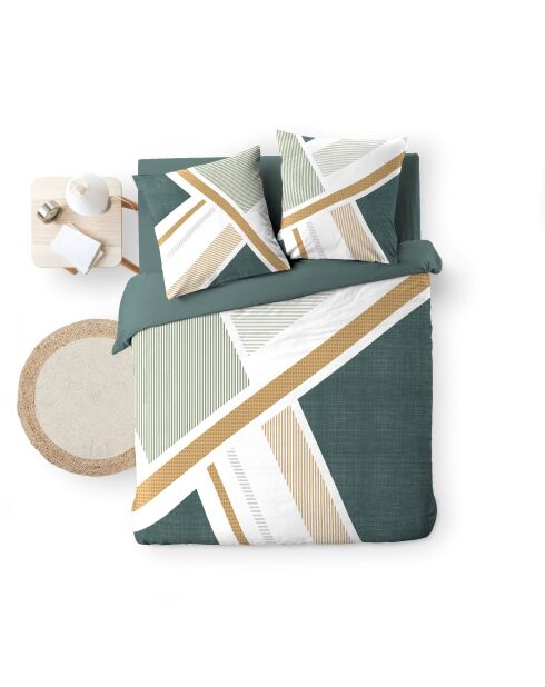 Parure housse de couette Zephyr verte