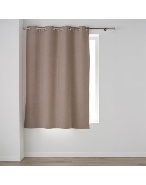 Occultiss Ösenvorhang, Chambray, Verdunkelung, einfarbig, haselnussbraun, 135 x 180 cm