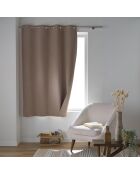 Occultiss Ösenvorhang, Chambray, Verdunkelung, einfarbig, haselnussbraun, 135 x 180 cm