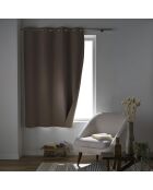 Occultiss Ösenvorhang, Chambray, Verdunkelung, einfarbig, haselnussbraun, 135 x 180 cm
