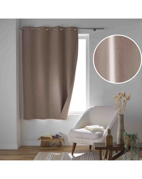 Occultiss Ösenvorhang, Chambray, Verdunkelung, einfarbig, haselnussbraun, 135 x 180 cm