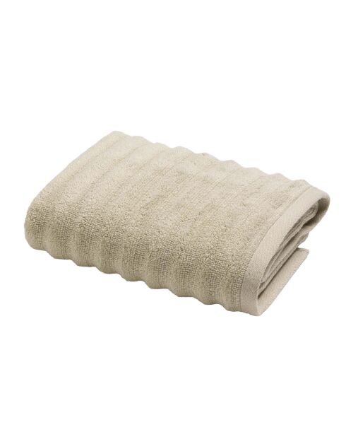 Serviette de toilette en coton, éponge unie Maya taupe - 50x90 cm