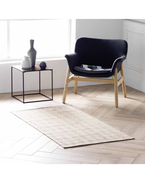 Tapis rectangle, tissé plat Ilem naturel - 80x150 cm