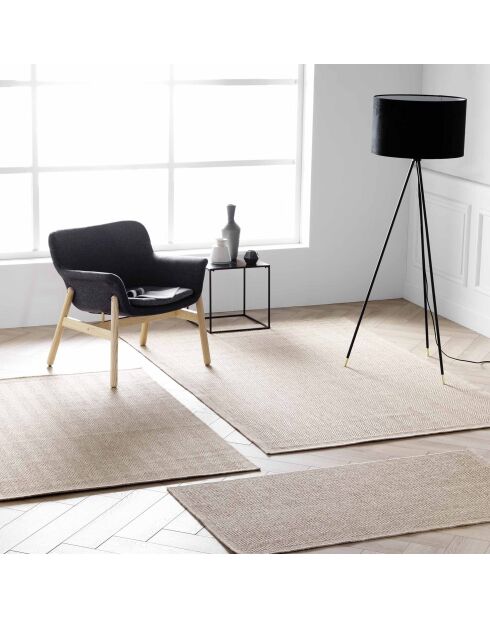 Tapis rectangle, tissé plat Ilem naturel - 80x150 cm