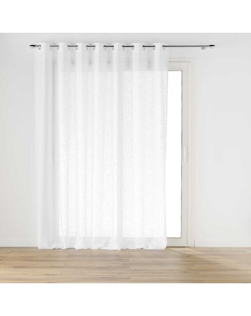 Haltona XXL-Schleier mit großen Ösen, weißer Leineneffekt, 240 x 240 cm