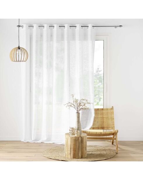 Haltona XXL-Schleier mit großen Ösen, weißer Leineneffekt, 240 x 240 cm