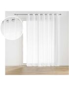 Haltona XXL-Schleier mit großen Ösen, weißer Leineneffekt, 240 x 240 cm