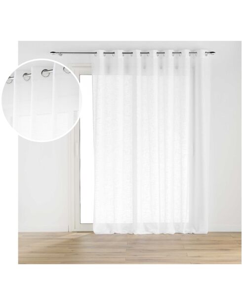 Haltona XXL-Schleier mit großen Ösen, weißer Leineneffekt, 240 x 240 cm