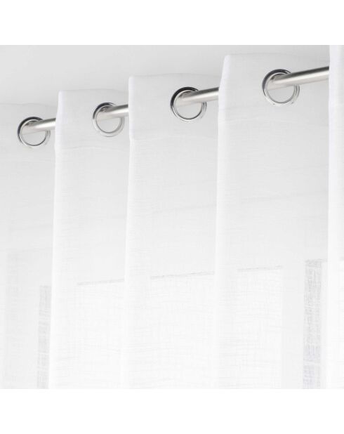 Haltona XXL-Schleier mit großen Ösen, weißer Leineneffekt, 240 x 240 cm