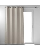 Occuless Ösenvorhang aus Chambray, einfarbiges Leinen, 135 x 260 cm