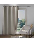 Occuless Ösenvorhang aus Chambray, einfarbiges Leinen, 135 x 260 cm