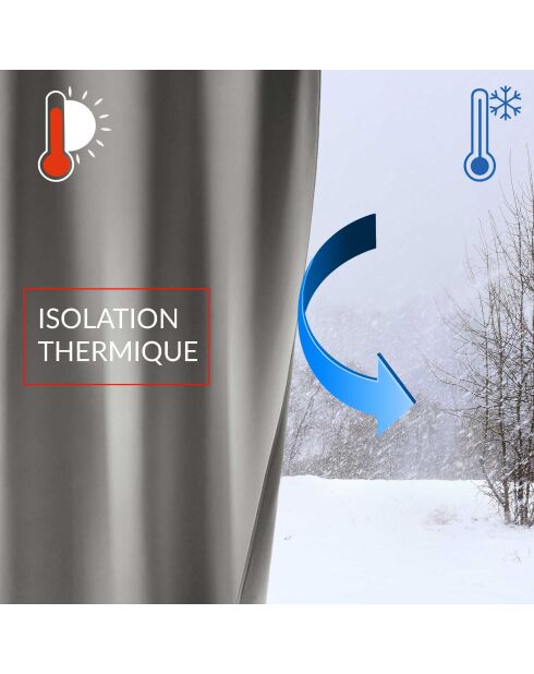 Tenda con occhielli Occuless, in lino liscio chambray oscurante - 135x260 cm