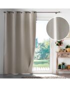 Occuless Ösenvorhang aus Chambray, einfarbiges Leinen, 135 x 260 cm