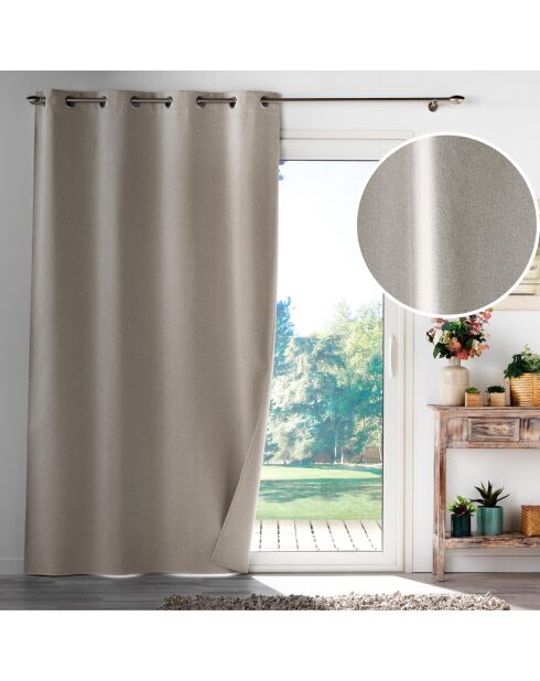 Tenda con occhielli Occuless, in lino liscio chambray oscurante - 135x260 cm