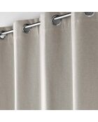 Occuless Ösenvorhang aus Chambray, einfarbiges Leinen, 135 x 260 cm