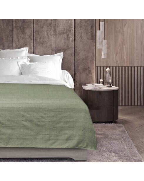 Lucile plaid van polykatoen in effen salie - 220x240 cm