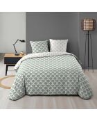 Parure housse de couette microfibre réversible Diane blanche