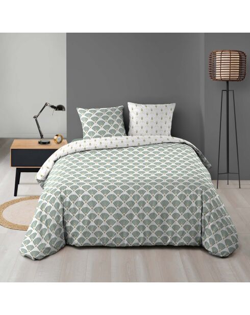 Parure housse de couette microfibre réversible Diane blanche