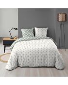 Parure housse de couette microfibre réversible Diane blanche