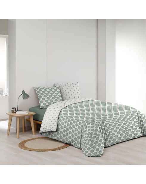 Parure housse de couette microfibre réversible Diane blanche