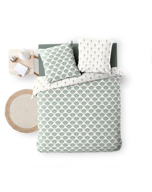 Parure housse de couette microfibre réversible Diane blanche