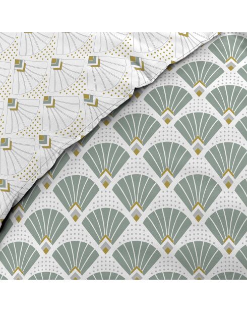 Parure housse de couette microfibre réversible Diane blanche