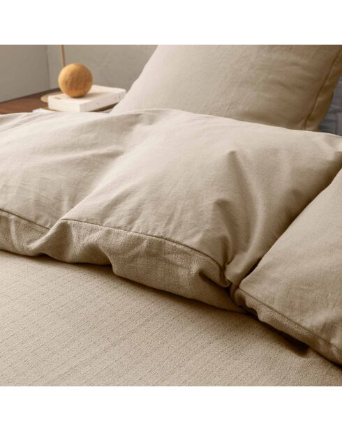 Bettbezug-Set Clara mit natürlichem, schlichtem Reliefmuster