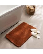 Mael badmat van terracotta effen microvezel - 50x80 cm