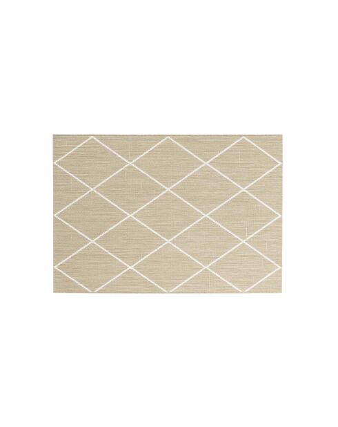 Tapis rectangle Damira, tissé plat naturel - 120x170 cm
