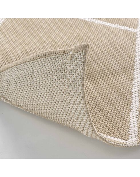 Tapis rectangle Damira, tissé plat naturel - 120x170 cm