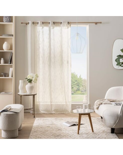 Sigma Ösenschleier, natürlicher Leineneffekt, 140 x 280 cm