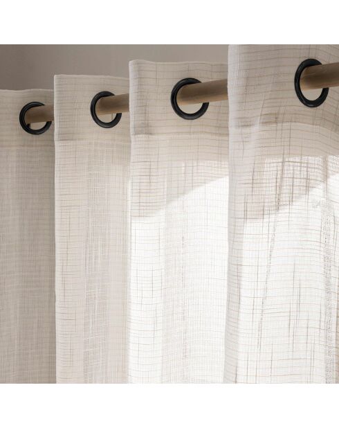 Sigma Ösenschleier, natürlicher Leineneffekt, 140 x 280 cm