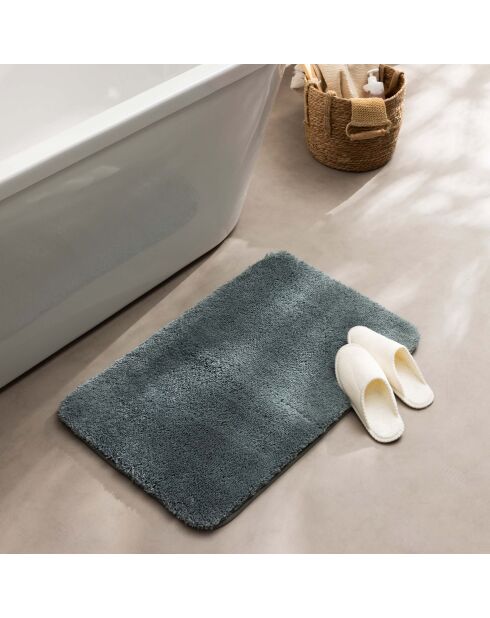 Tapis de bain microfibre unie Mael cedre - 50x80 cm