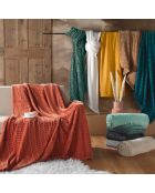 Coperta in terracotta Arya (180 x 220 cm), flanella a rilievo