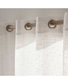 Schleier Nemo mit Ösen, Leineneffekt, gewebt mit weißen Schnittfäden, 140 x 280 cm