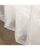 Schleier Nemo mit Ösen, Leineneffekt, gewebt mit weißen Schnittfäden, 140 x 280 cm