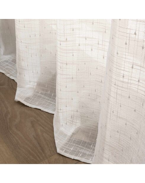 Schleier Nemo mit Ösen, Leineneffekt, gewebt mit weißen Schnittfäden, 140 x 280 cm