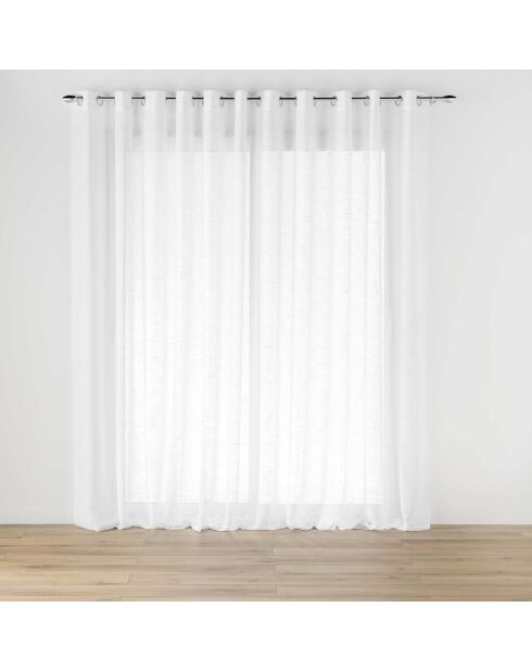 Haltona XXL-Schleier mit großen Ösen, weißer Leineneffekt, 400 x 240 cm