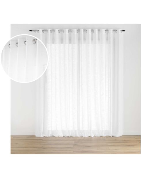 Haltona XXL-Schleier mit großen Ösen, weißer Leineneffekt, 400 x 240 cm