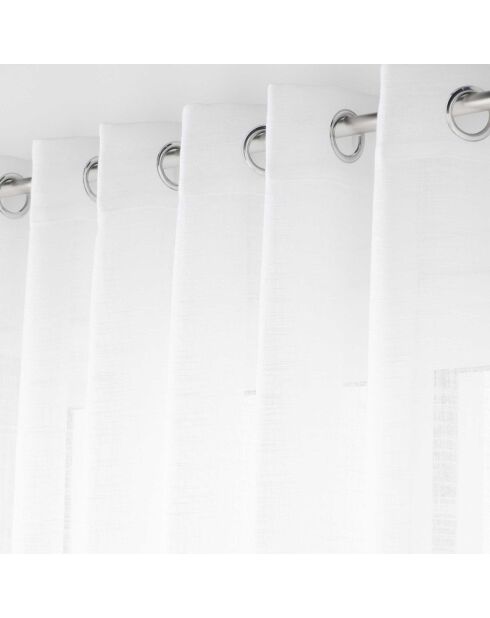 Haltona XXL-Schleier mit großen Ösen, weißer Leineneffekt, 400 x 240 cm
