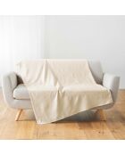 Plaid Lucile in policotone naturale liscio - 220x240 cm
